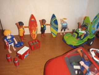 Playmobil-Lote Surfistas Surf Vehículos Playa.