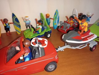 Playmobil-Lote Surfistas Surf Vehículos Playa.