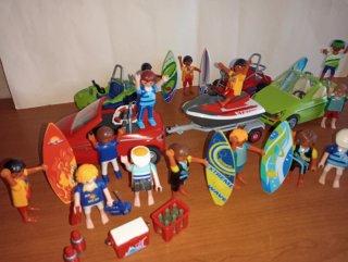 Playmobil-Lote Surfistas Surf Vehículos Playa.
