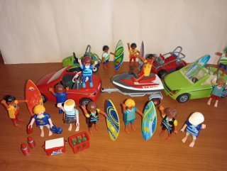 Playmobil-Lote Surfistas Surf Vehículos Playa.