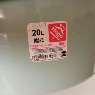 Barreño Hega 20L Plástico Resistente