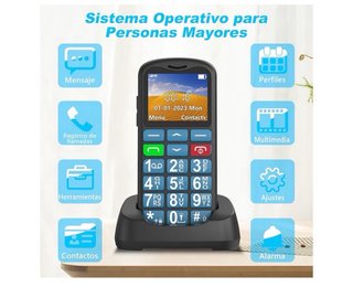 Teléfono Móvil CHAKEYAKE para Mayores Azul