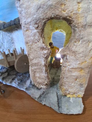 Casita Hebrea arco pesebre Belén misterio  Navidad