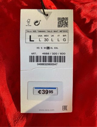 Vestido Rojo Zara Talla L