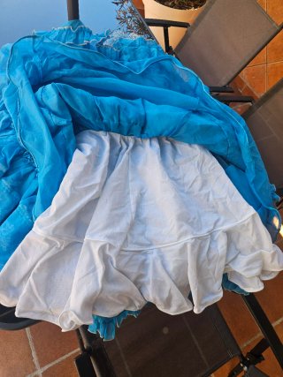 Traje de Gitana Azul con Volantes