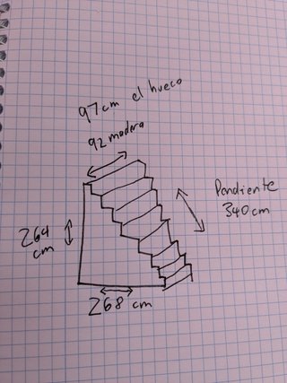 Escalera de madera y metal