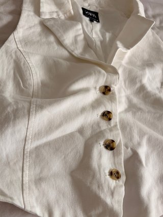 Chaleco Zara Blanco Talla L