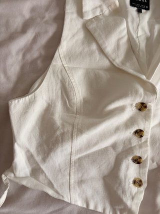 Chaleco Zara Blanco Talla L