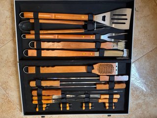 Set 23 Utensilios Barbacoa Acero Inox.