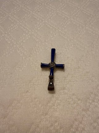 Ciondolo Croce Lapislazzuli e Argento