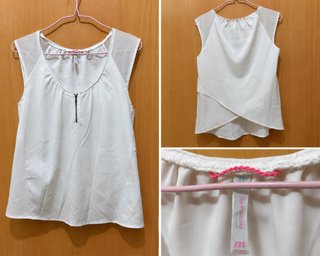 Blusa Bershka Blanca Talla M