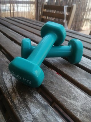 2 Mancuernas Vinilo 1kg Fitness Casa