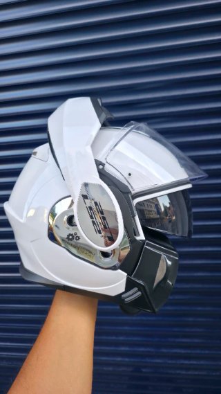 Casco Moto LS2 Vaillant Blanco