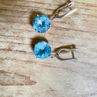 Pendientes Plata con Topacio Azul Londres