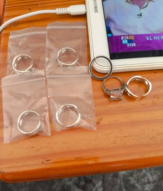 7 Anillos de Plata Ajustables