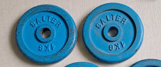 2 Discos Pesas Salter 1 Kg Azules