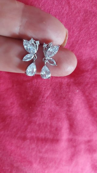 Pendientes Mariposa Brillantes Plata