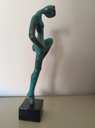 Escultura bailarina bronce y mármol
