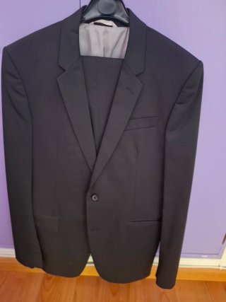Traje Zara Negro Hombre Talla M Azul Marino