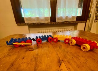 Lego Duplo treno locomotiva e vagoni anni '80