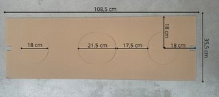 Soporte de cartón semicircular . 1800 unidades