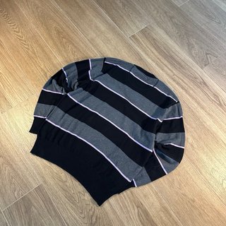 Jersey Rayas Vintage Hombre Negro Gris