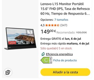 Monitor Móvil Lenovo L15