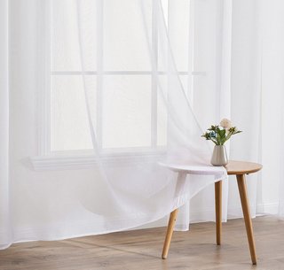 2x Cortinas EMEMA translúcidas blancas