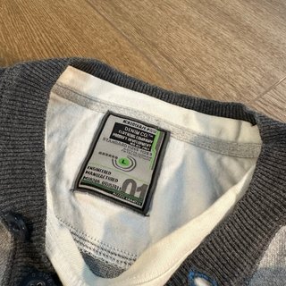 Jersey Rayas Vintage Hombre Azul Gris