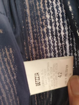 Vestido largo lentejuelas azul talla 42 costó 180€