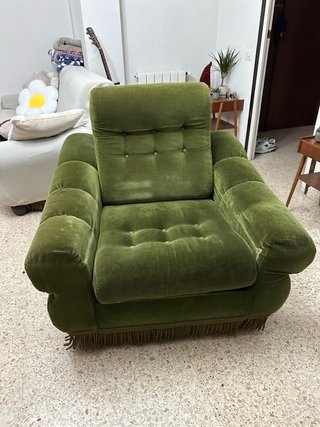 Sillón vintage años 60 tapicería verde