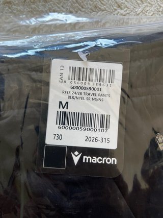 Pantalón Chándal Árbitro RFEF Negro Talla M