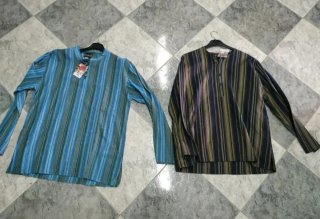 Camisas de rayas azules y verdes