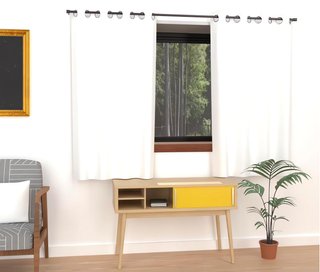 2 Cortinas Soleil d'ocre Lisas Blancas 140x180