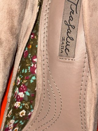 Zapatos Zara Beige Tacon Floral