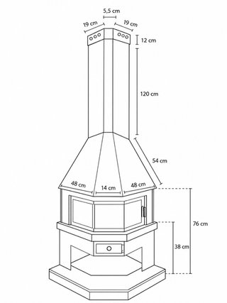 Chimenea de esquina metálica y cristal