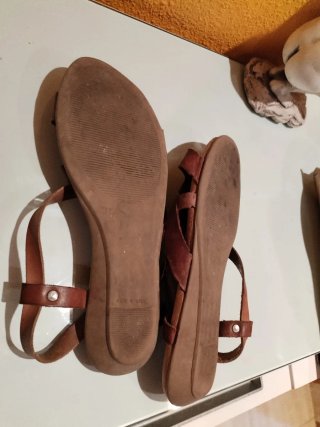 Sandalias Hembra Cuero Marrón Multicolor