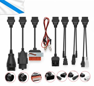 Kit 7 Adaptadores OBD-I / OBD-II para coches