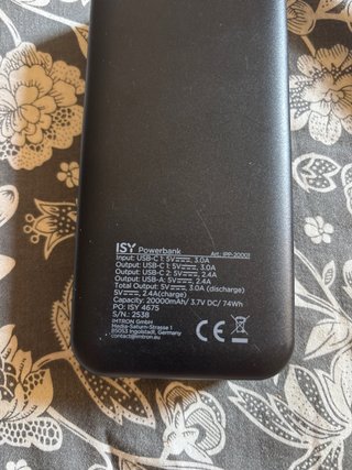 Powerbank ISY 20000 mAh