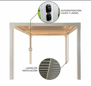 Pérgola de jardín automatizada 3x3