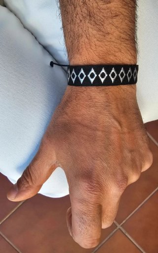 Pulsera tela étnica hombre
