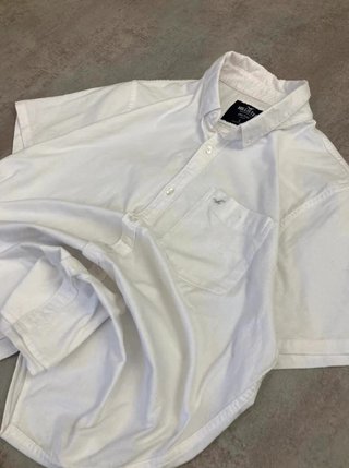 Camisa Hollister Oxford Blanca Manga Corta