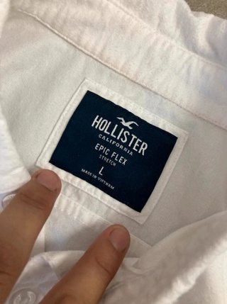 Camisa Hollister Oxford Blanca Manga Corta