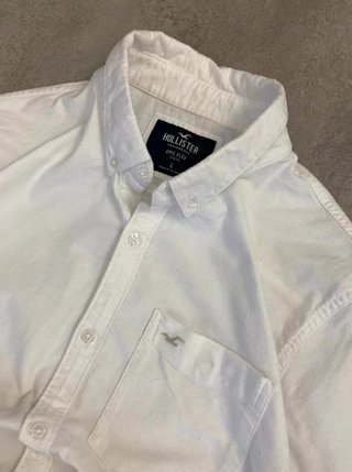 Camisa Hollister Oxford Blanca Manga Corta