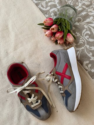 Zapatillas Munich Ante Talla 39 Color Gris