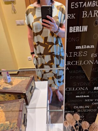 Vestido SkunkFunk verde y amarillo