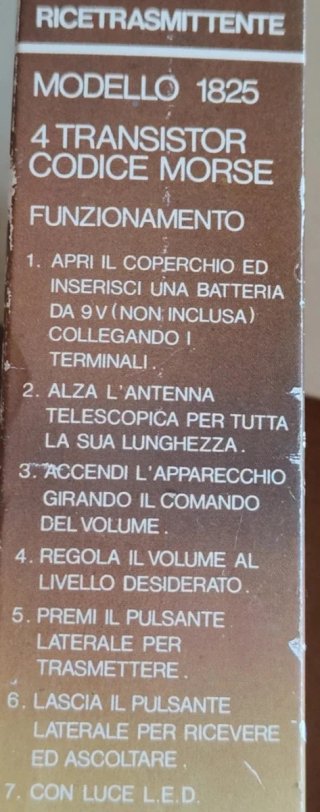 Walkie Talkie Vintage Gio.Co-Tronic Mod. 1825