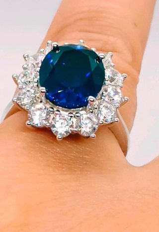 Anillo Zafiro Natural y plata 925