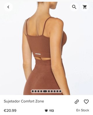 Sujetador deportivo Prozis XS marrón