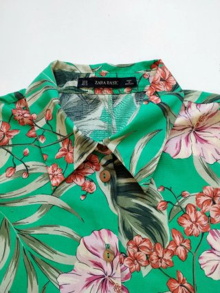 Vestido camisero Zara estampado floral